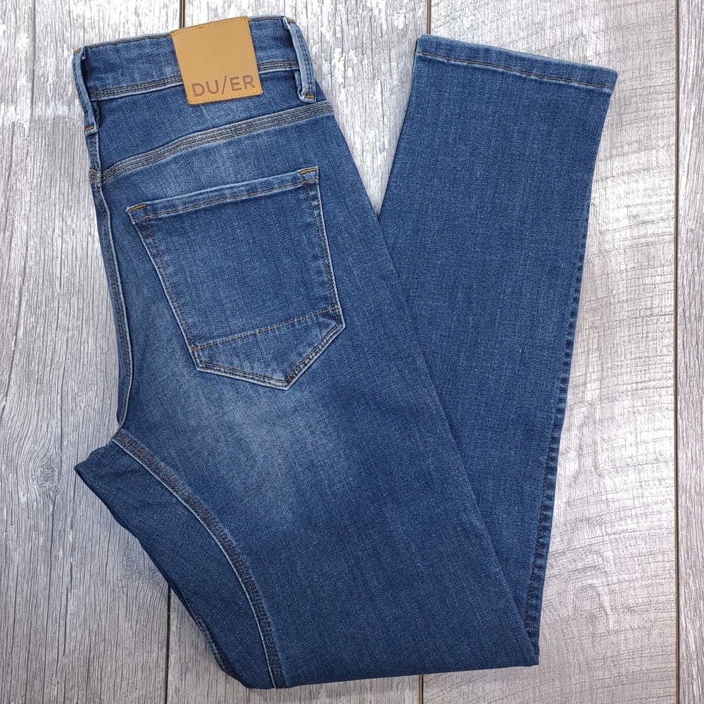DU/ER Performance Denim Jeans Men 29x31 Blue L2X Slim Fit Stretch Gusset